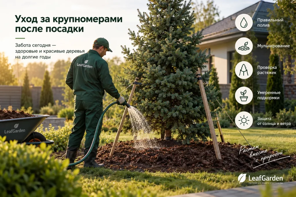 Уход за крупномерами после посадки