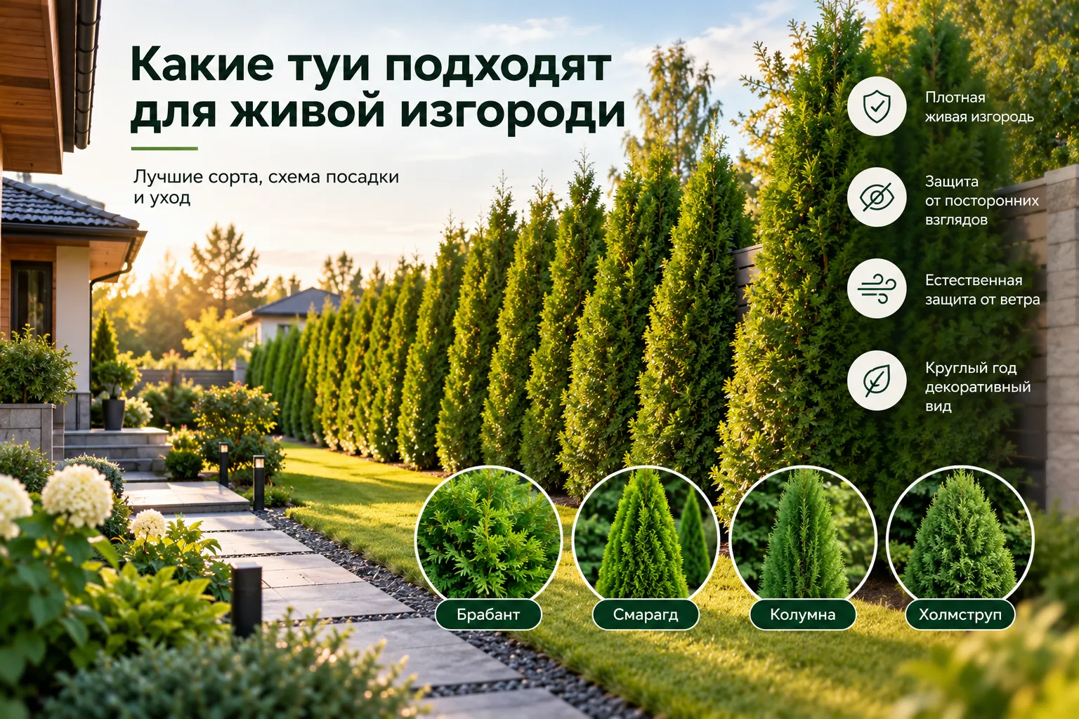 Туи для идеальной живой изгороди